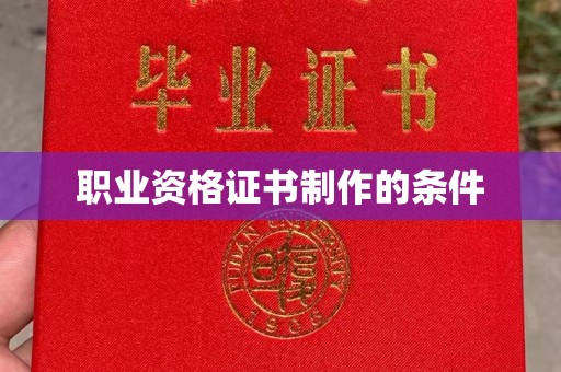 龙凤职业资格证书制作的条件
